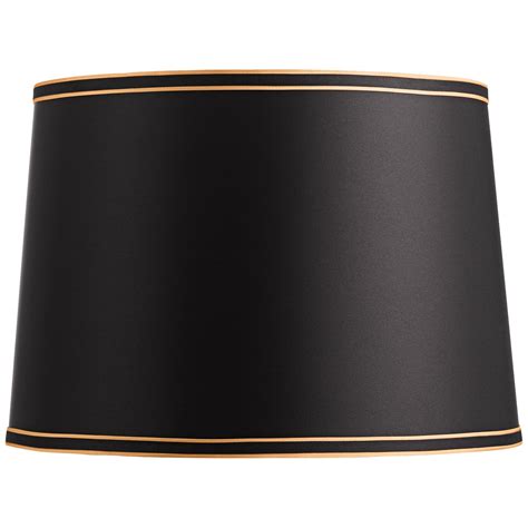 Springcrest Black Medium Drum Lamp Shade With Black And Gold Trim 14