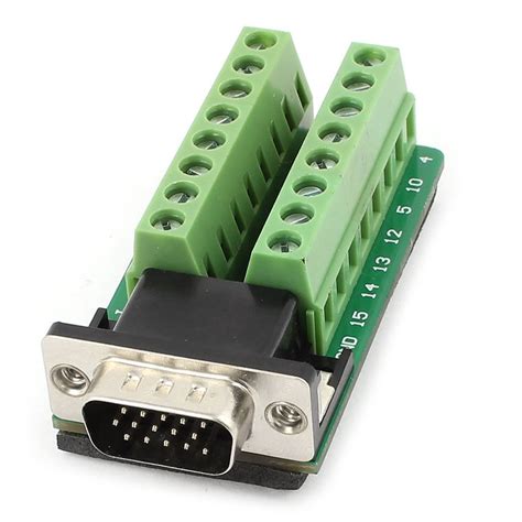 D Sub Db15 Vga Male 3row 15pin Plug To Terminal Pcb Board Connectors In