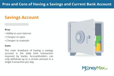 Savings accounts and current accounts are the two most common types of accounts that are maintained by businesses and individuals. Pros and Cons of Having a Savings and Current Bank Account ...