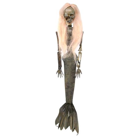 Zombie Mermaid Skeleton Hanging Halloween Decoration 17 Inches