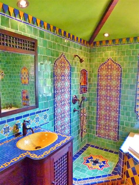 Moroccan Themed Bathroom Using Turkish Moroccan And Mexican Tiles