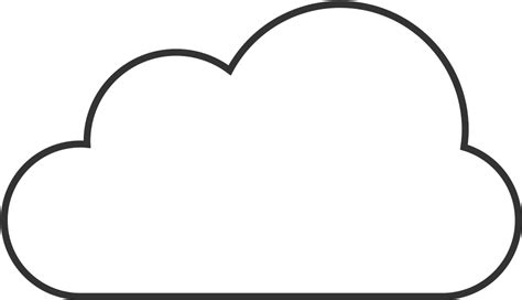 Download Transparent Cloud Outline Line Art Png Image With No