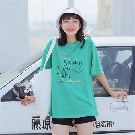 2018 Summer New Harajuku Preppy Simple Letter Print T Shirt Women Korean Kawaii Loose T Shirt
