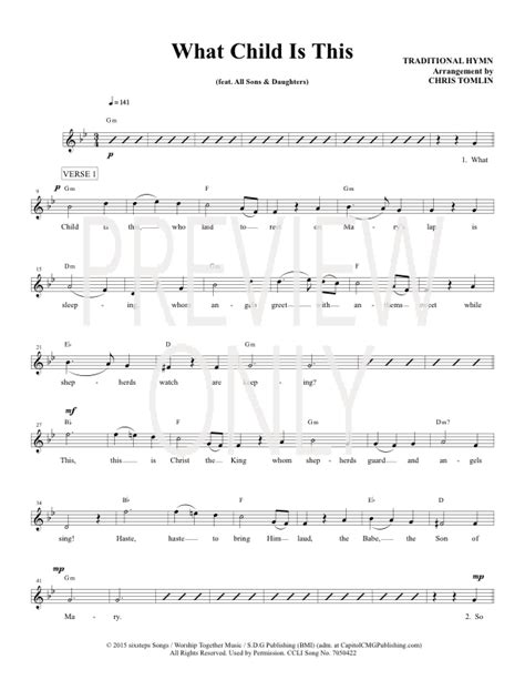 What Child Is This Lead Sheet Lyrics And Chords Chris Tomlin