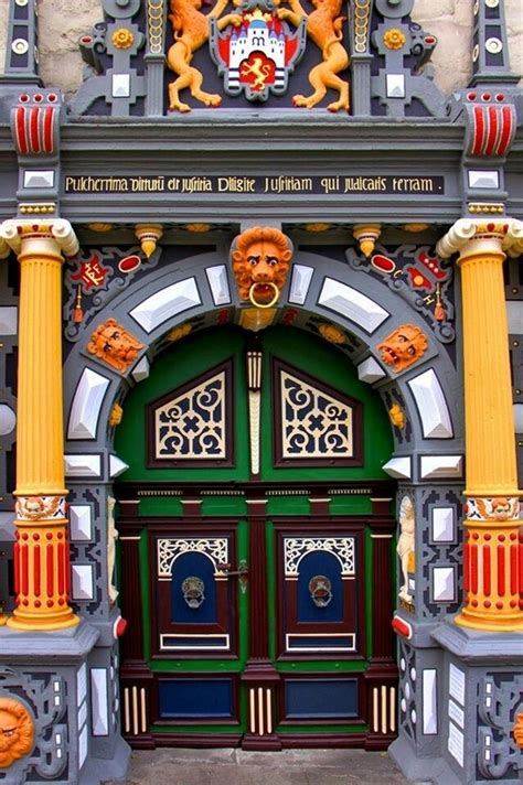 City Hall Door Münden Lower Saxony Germany Fenster Und Türen
