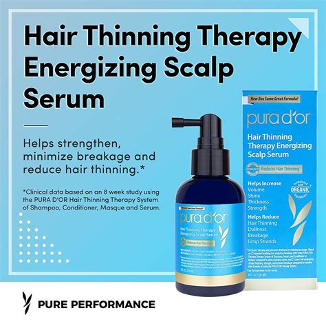 Pura Dor Hair Thinning Therapy Energizing Scalp Serum Revitalizer Infused With Organic Argan