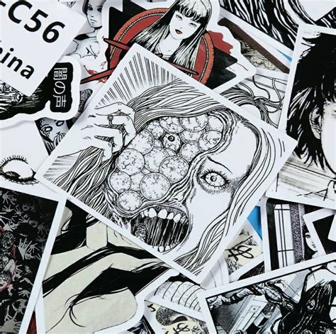 Junji Ito Anime Manga Stickershorror Manga Etsy
