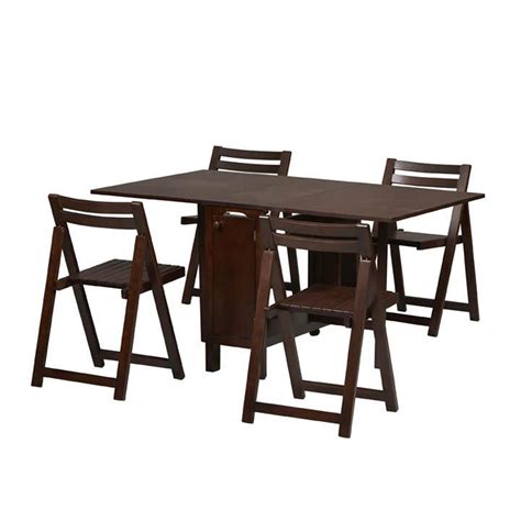 With a modern look and extreme versatility, your dining area can be transformed and ready for a dinner party within minutes. Linon Space Saver Dining Set with Table and 4 Chairs by OJ Commerce 901WENG - $404.99