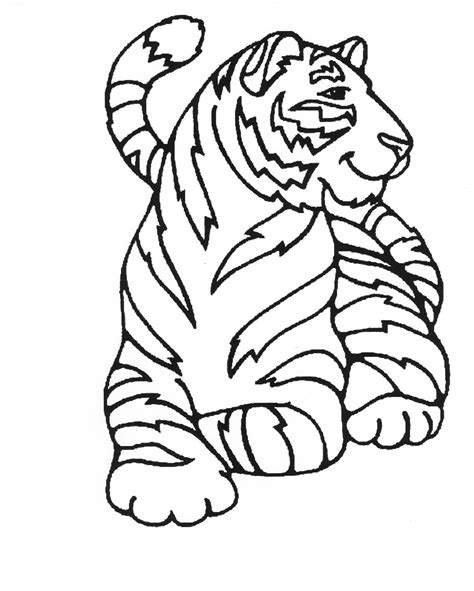 Coloring Tigers Tiger Printable Sketch Coloring Page