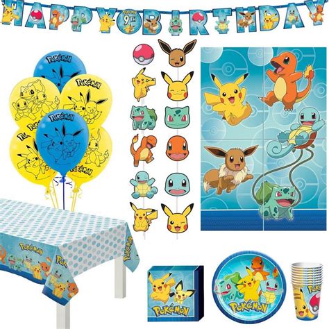 Classic Pokemon Birthday Party Kit For 8 Guests Party City