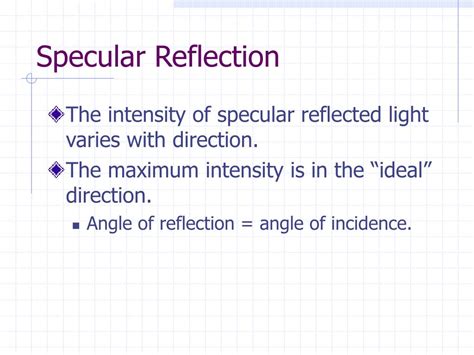 Ppt Specular Reflection Powerpoint Presentation Free Download Id
