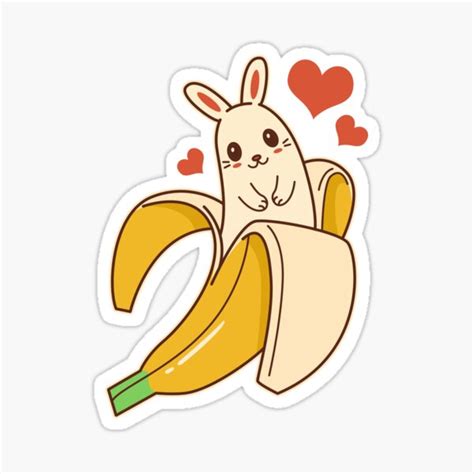 Cute Kawaii Banana Bunny Rabbit Sticker For Sale By Odyssee N Redbubble
