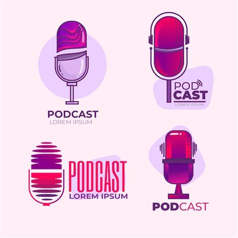 Free Vector Set Of Detailed Podcast Logos