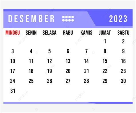 Gambar Kalender Desember 2023 Bulan 2023 Desember Png Dan Vektor