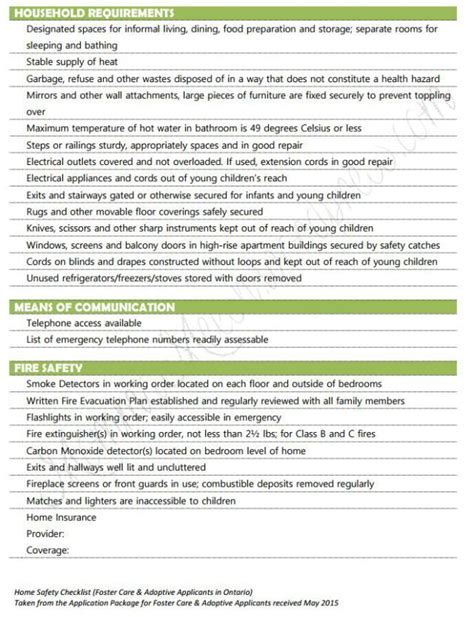 Home Study Full Home Safety Checklist Home Safety Checklist Home