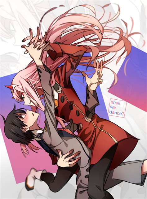 Zero Two And Hiro Darling In The Franxx Drawn By