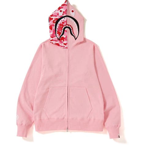 Bape Abc Shark Full Zip Hoodie Ss19 Pink Bape Hoodie Woman Full