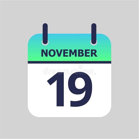 November 19th Date On A Single Day Calendar Gray Wood Block Calendar