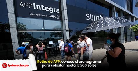 Ya desde el pasado sábado 11 de abril, los afiliados que han solicitado el retiro de hasta s/ 2.000 de sus fondos pueden comenzar a cobrar el dinero. Retiro de AFP: cronograma para solicitar hasta 17200 soles ...