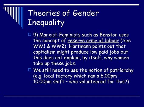 Theories Of Genderinequalities