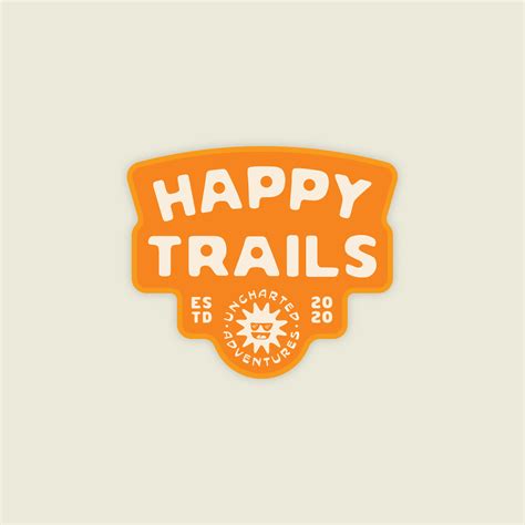 Happy Trails Sticker Orange Uncharted Adventures