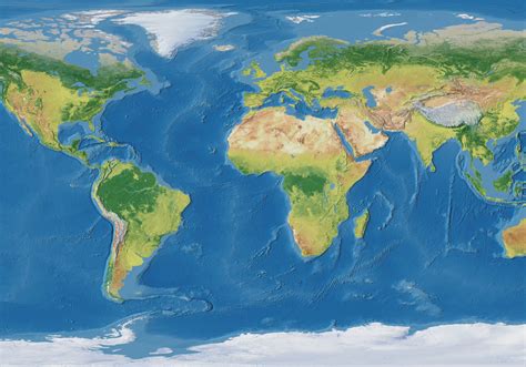 Foto Mural 3d Mapa Del Mundo Realista Geográfico Tenvinilo