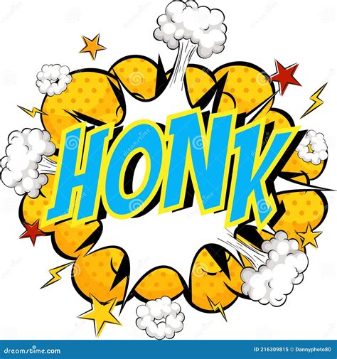 Honk Comic Speech 3d Text Style Effect High Resolution Cartoon Vector
