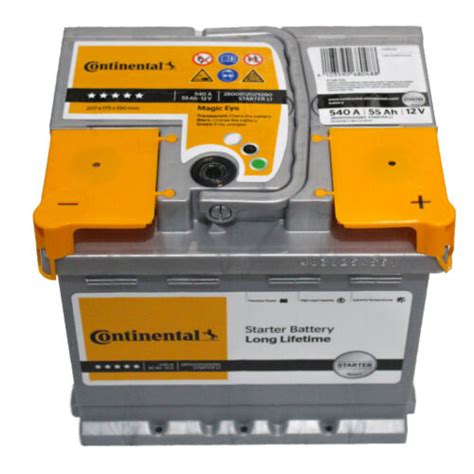 Autobatterie Continental 12V 55Ah 540A Starterbatterie 56Ah 60Ah 63Ah