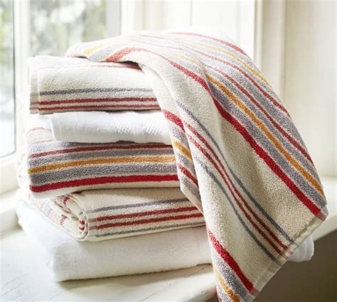 Shop 210 top linen bath towels and earn cash back all in one place. Jenny Stripe Organic 600-gram Weight Bath Towels | Pottery ...