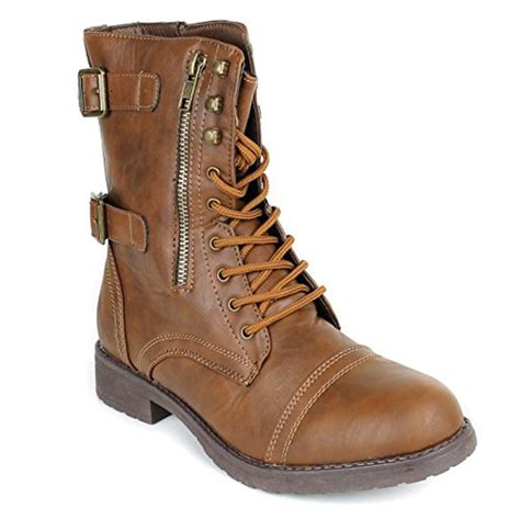 Womens Military Tactical Lace Up Mid Calf Combat Boots Shoes To