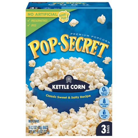 Pop Secret Microwave Popcorn Kettle Corn 3 Oz 3 Ct