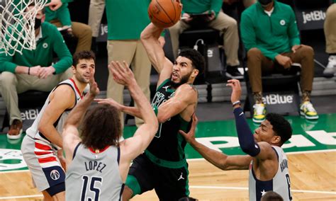 The wizards will beat the celtics and continue to the bullets forever playoffs Celtics vs. Wizards: Boston wins 111 - 110 on big night ...