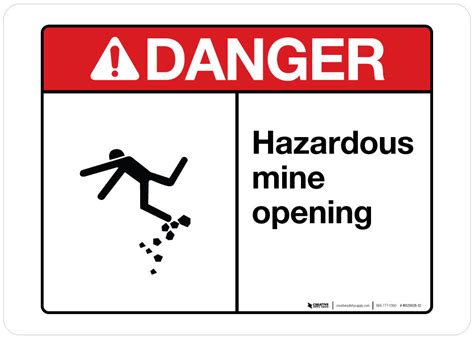 Danger Hazardous Mine Opening Wall Sign Phs Safety
