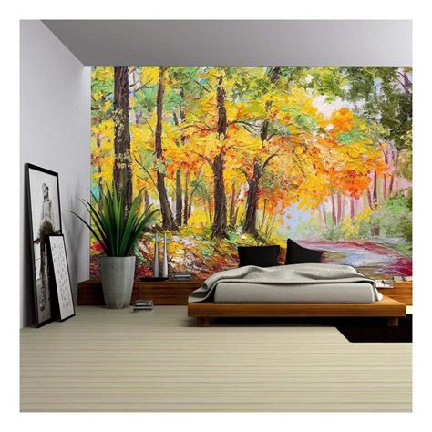 Wall26 Oil Painting Landscape Colorful Autumn Forest Removable Wall