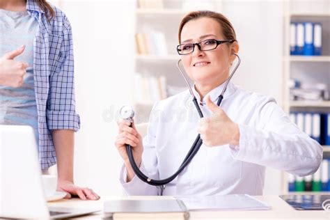 The Woman Visiting Doctor For Regular Check Up Stock Photo Image Of