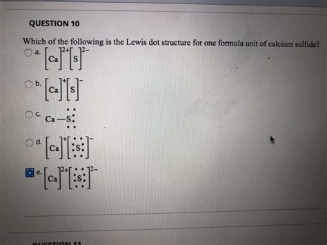 Question 10 Which Of The Following Is The Lewis Dot