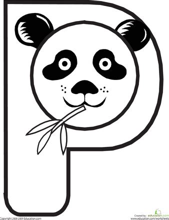 Spot the difference, connect dots. Letter P Panda Coloring Pages - Get Coloring Pages