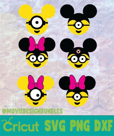 Mickey Minnie Minion Mickey Bundle Logo Svg Png Dxf Movie Design Bundles