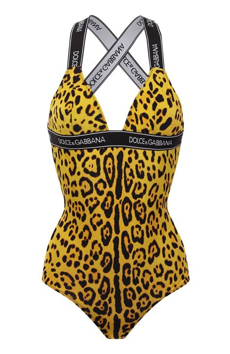 Женский леопардовый слитный купальник Dolce And Gabbana купить в интернет