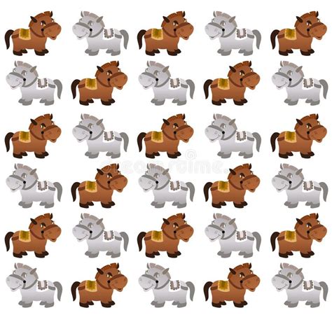 The Amazing Of Cute Horse Cartoon Funny Character Pattern Wallpaper In