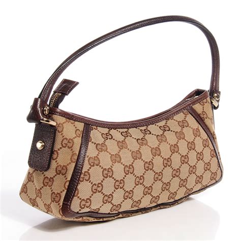 Gucci Monogram Small Abbey Shoulder Bag Brown 67947