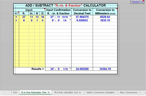 Conversion Calculator Excel Sheets