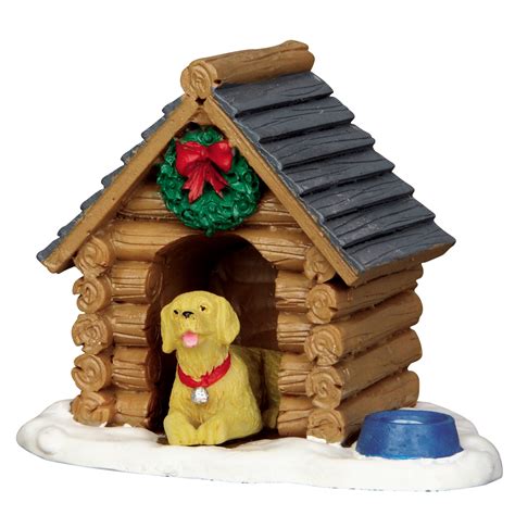 Lemax Log Cabin Dog House Christmas Collectible