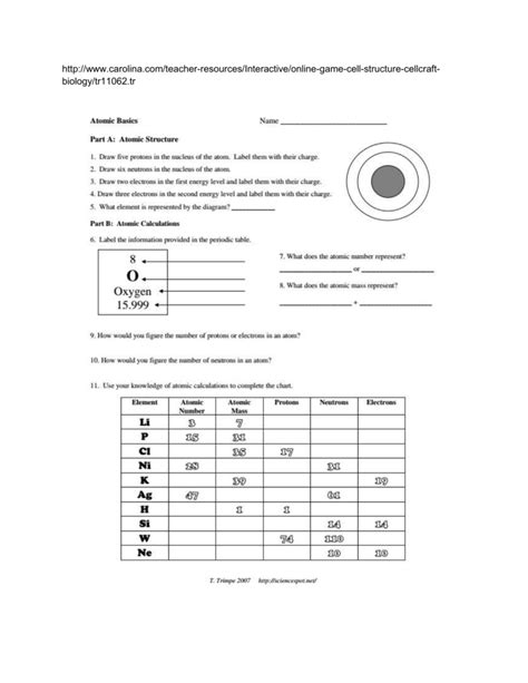 The word atom comes from a greek word that means indivisible. Answer Key For Atomic Structure Worksheet + My PDF ...