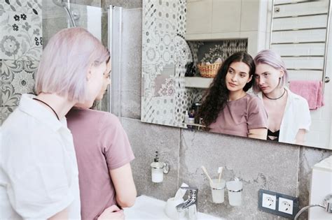 Premium Photo Beautiful Lesbian Girls In Bathroom