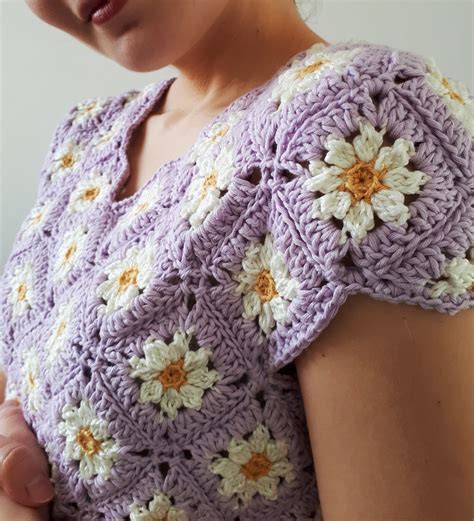 Daisy Top Pattern Crochet Pattern Tutorial Granny Square Etsy UK