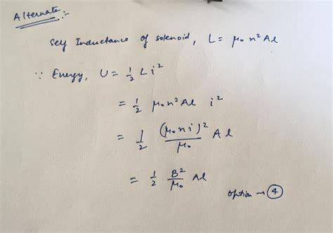 24 The Magnetic Energy Stored In A Long Solenoid Of Area Of Cross