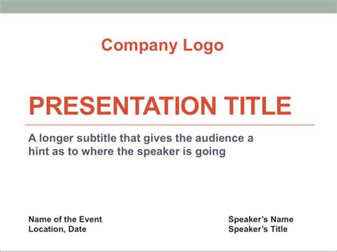 Presentation Title Slides And Powerful Openings Presentation Guru