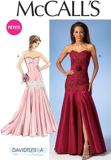 Sewing Pattern Misses Strapless Evening Gown Pattern Dropped Waist