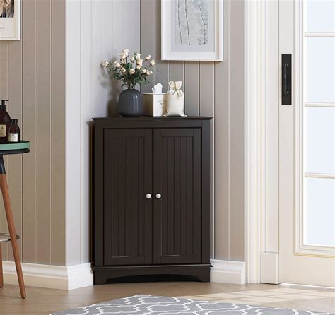 Buy Spirich Home Tall Corner Cabinet With Two Doors And Three Tier